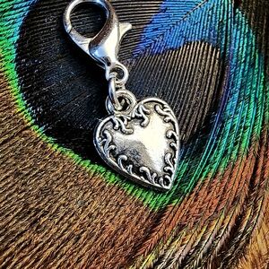 Burning Heart Charm for Eternal Love Charm Bracelet Valentines Day Flaming Heart